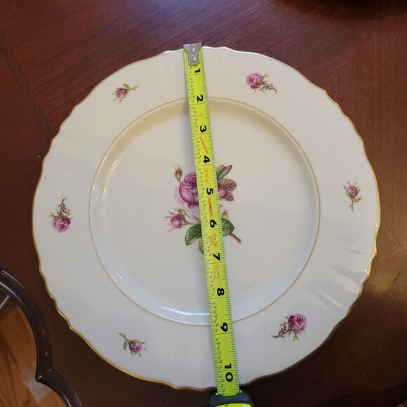 Syracuse China Victoria Federal Shape Plate Floral Rose Design 10.5" - Picture 3 of 7